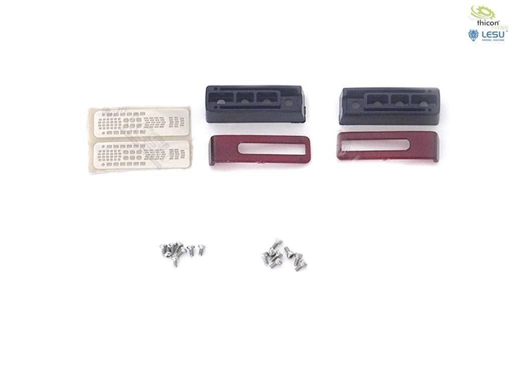 Several small metal and plastic parts with screws, including two red and two black ones. The ithorr-LESU logo is located in the top right.