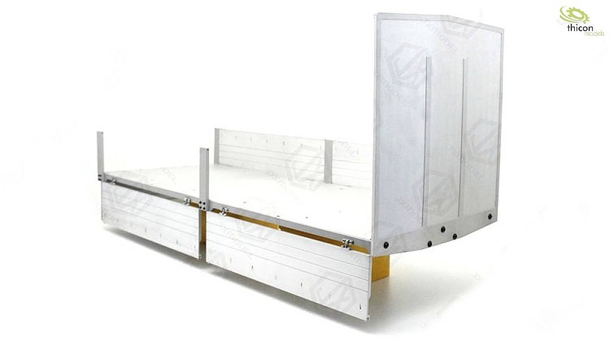 'Simple, white container model with side opening; suitable for storage or transportation.'