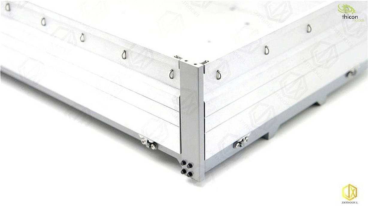 White metal structure with right-angled screw fixings, suitable for construction or assembly purposes, against a light background.