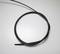 Black cable on a white background, loosely coiled.