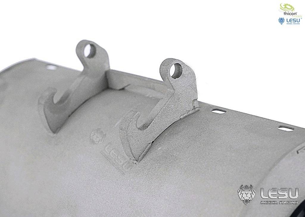 A grey metal part with two hooks at the top. The image shows the level of detail and structure of the part. Markings are 'itori' and 'LESU'.