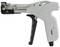 A grey staple gun in pistol form with a black handle, suitable for cable and electrical installations.