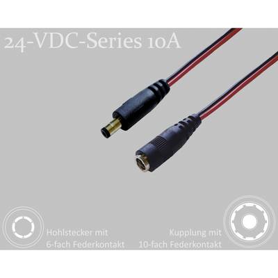 Socket and plug for 24-VDC series 10A are shown. Labels: 'Hollow plug with 6-point spring contact', 'Coupling with 10-point spring contact'.