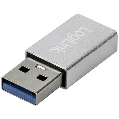 A silver USB plug with 'LogiLink' printed on the top surface.