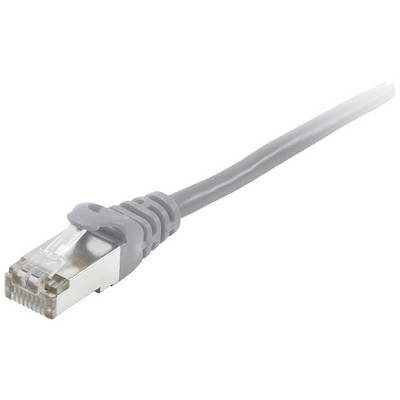 Grey Ethernet cable with RJ45 plug for network connection.