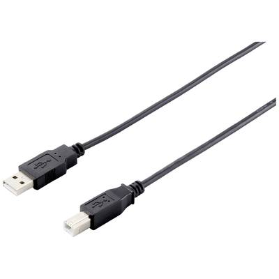 Equip USB cable  USB-A plug, USB-B plug 1.00 m Black  128863