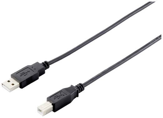 Equip USB cable  USB 2.0 USB-A plug, USB-B plug 5.00 m Black double shielding 128862