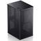Black, cubic Bluetooth speaker with fine-mesh grille and controls on top; modern, minimalist design.