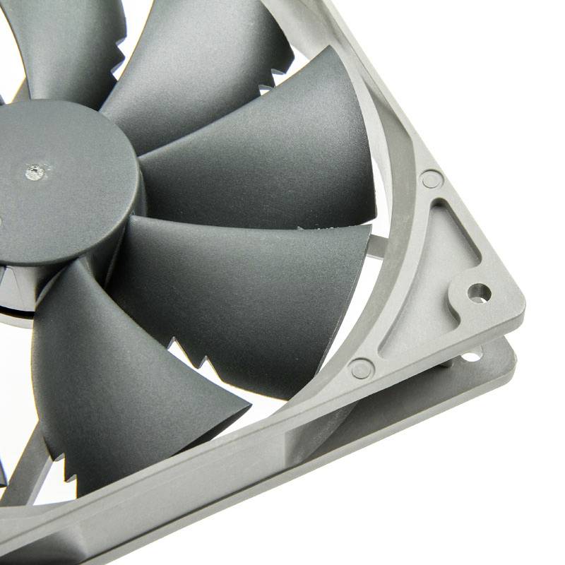 A computer fan with seven blades, suitable for cooling computer cases.