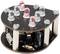 An oval diode socket with multiple LED lamps on two levels. The lower level displays electronic components, including resistors and capacitors.