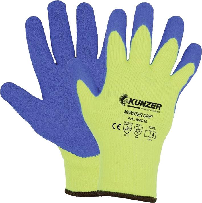Kunzer 9MG10 Latex Protective glove Size (gloves): 10, XL EN 388, EN 407 1 Pair