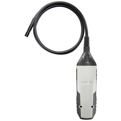 A handheld endoscope with a flexible probe for inspecting hard-to-reach areas, used in technical or medical applications.