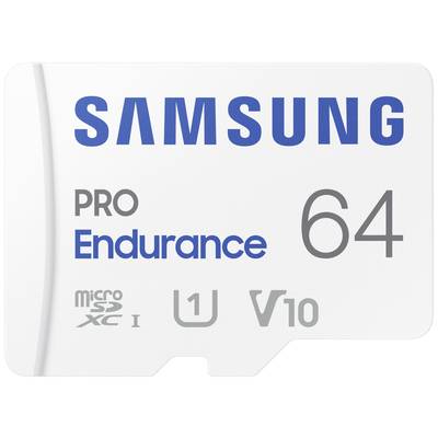 Samsung PRO Endurance microSDXC card  64 GB Class 10, UHS-Class 1 4k video support, incl. SD adapter, shockproof