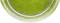 A green smoothie drink in a round plastic bowl, viewed from above.