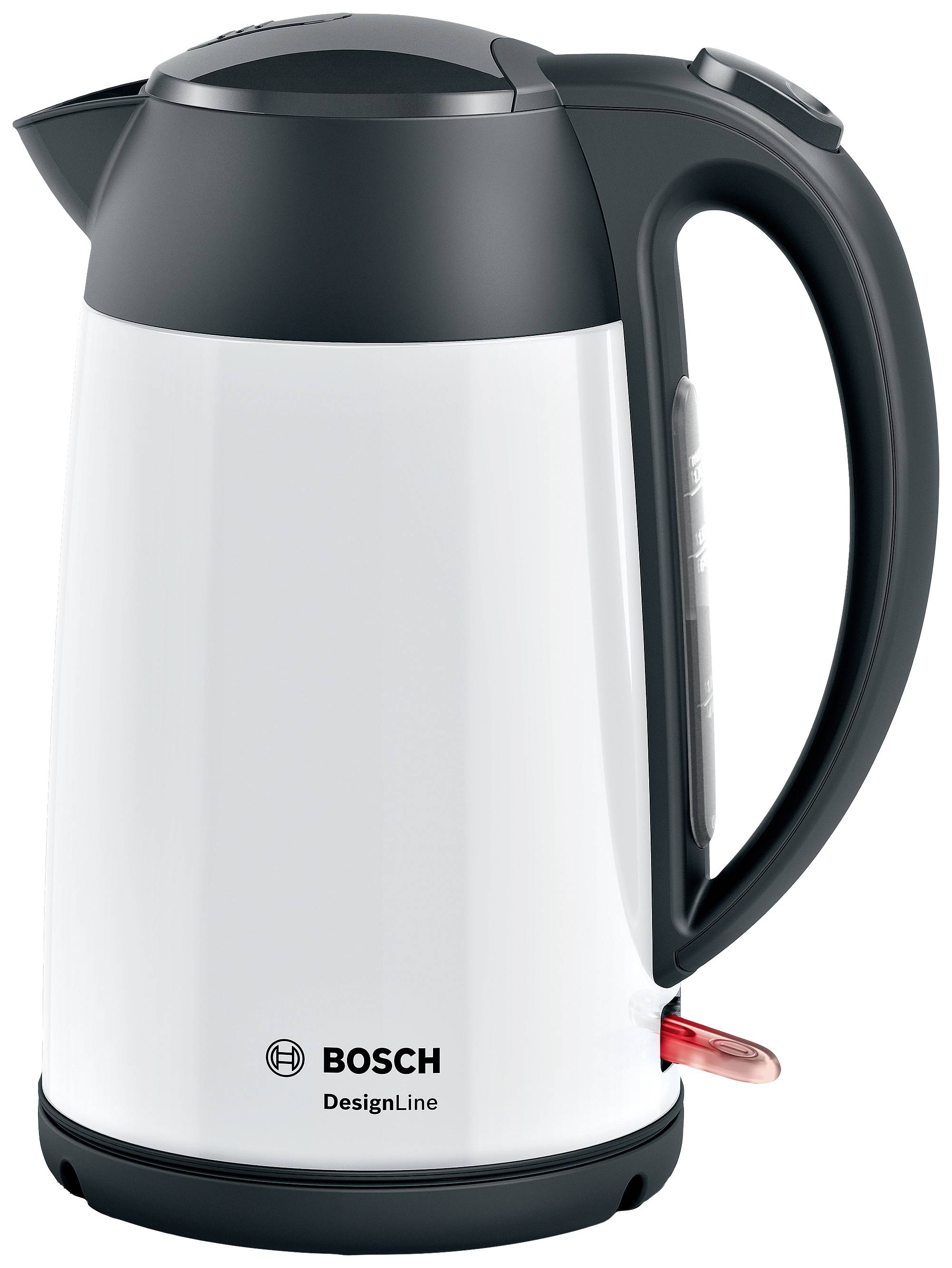 A white and black Bosch kettle from the DesignLine series.