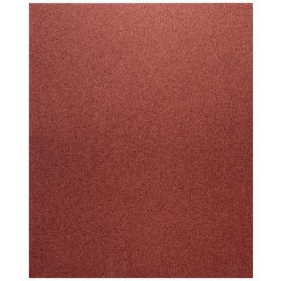 A rectangular sheet of red sandpaper with uniform grain.