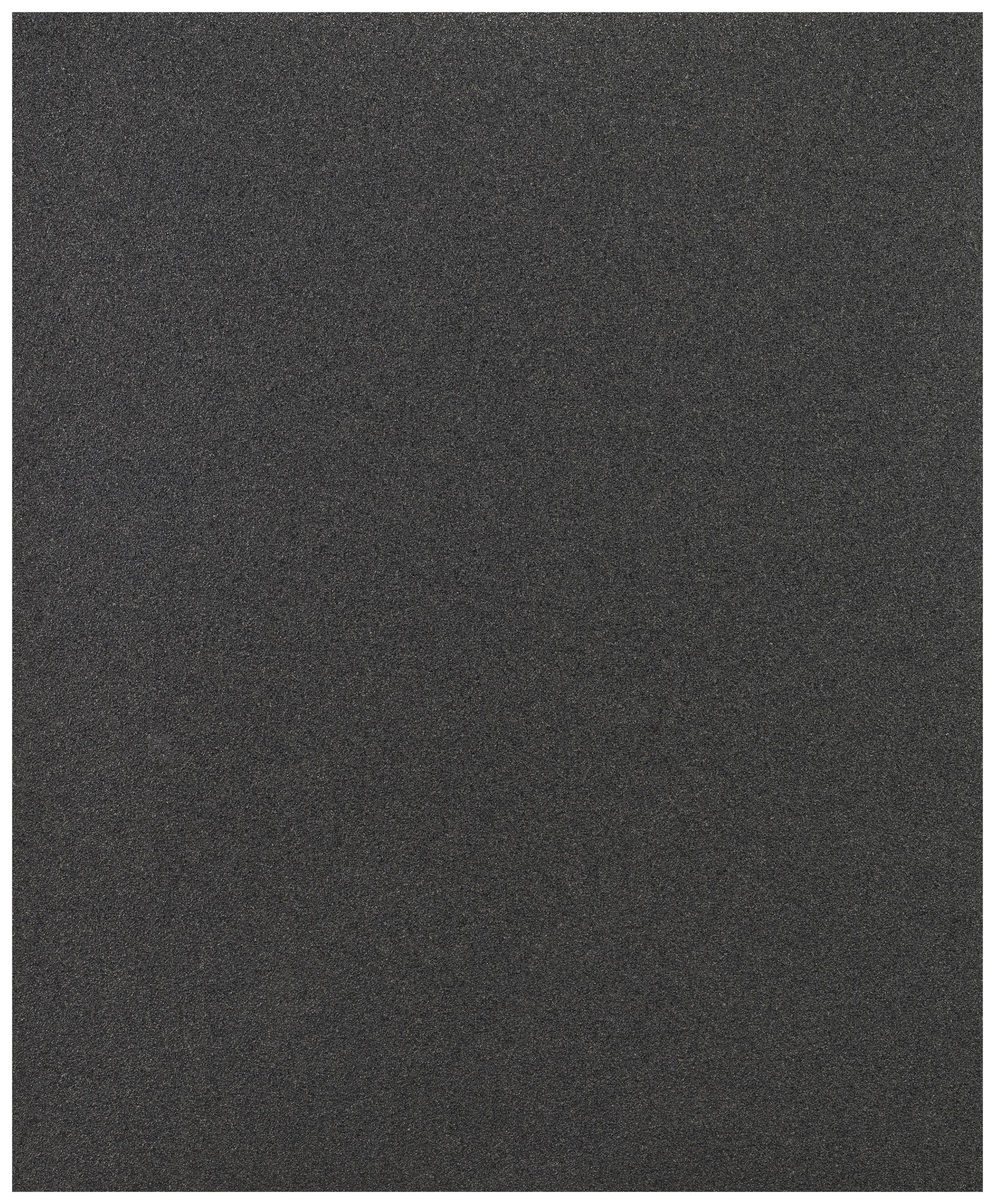 A rectangular, structured black sheet of sandpaper.