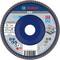 'Bosch PRO' Flap Disc, 125 mm diameter, suitable for metal, stainless steel. Safety and usage identification details.