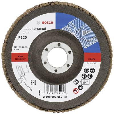 Grinding disc 125 mm, 80 m/s, for metal, grit P120, manufacturer: Bosch.