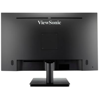 A black monitor from behind. 'ViewSonic' is written at the top. The design is minimalist and contemporary.