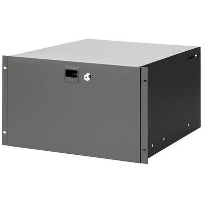 A rectangular metal enclosure with a lock and handle on the front, potentially a server or cabinet housing.