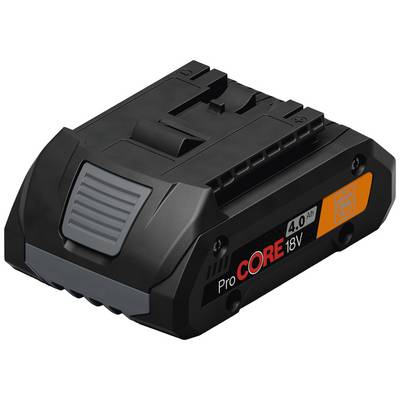 Black battery with the inscription 'ProCORE 18V 4.0 Ah'. Suitable for power tools with high performance requirements.