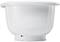 A large, white plastic bowl with a smooth rim and sturdy design. Perfect for kitchen tasks such as mixing or storage.