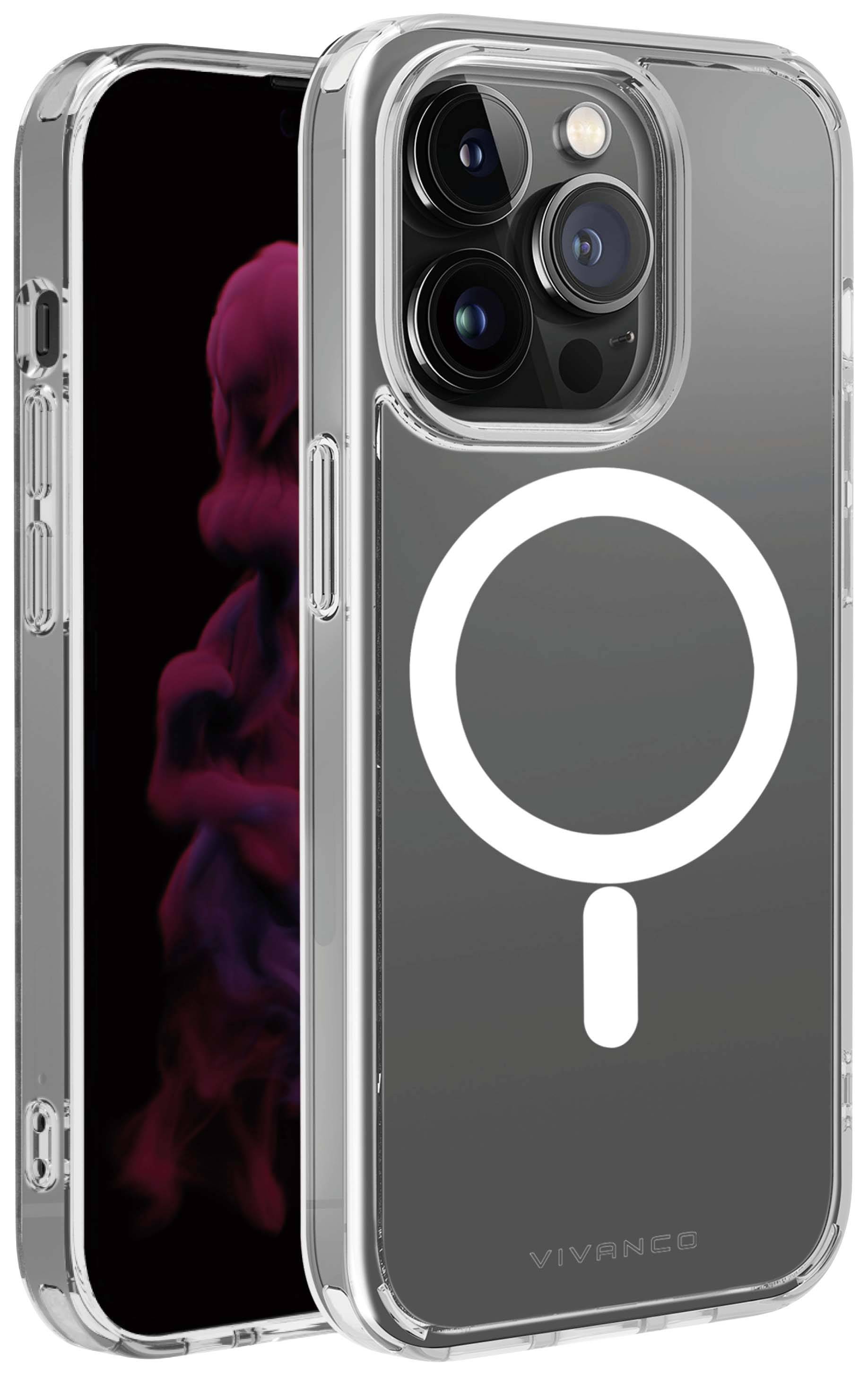 Image of Vivanco Mag Steady Back cover Apple iPhone 14 Pro Transparent Inductive charging, Shockproof MSASCVVIPH14PT