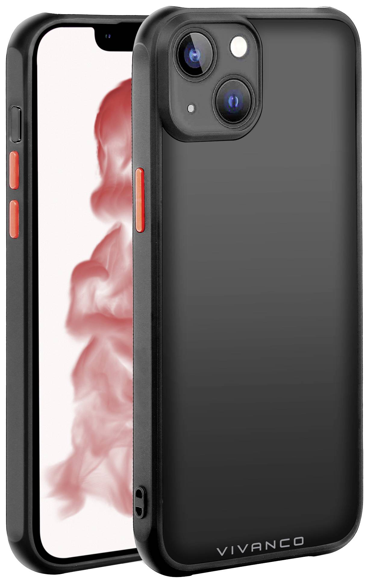 Image of Vivanco Frosted Back cover Apple iPhone 14 Plus Transparent, Black Inductive charging, Shockproof FRSTCVVIPH14MBK