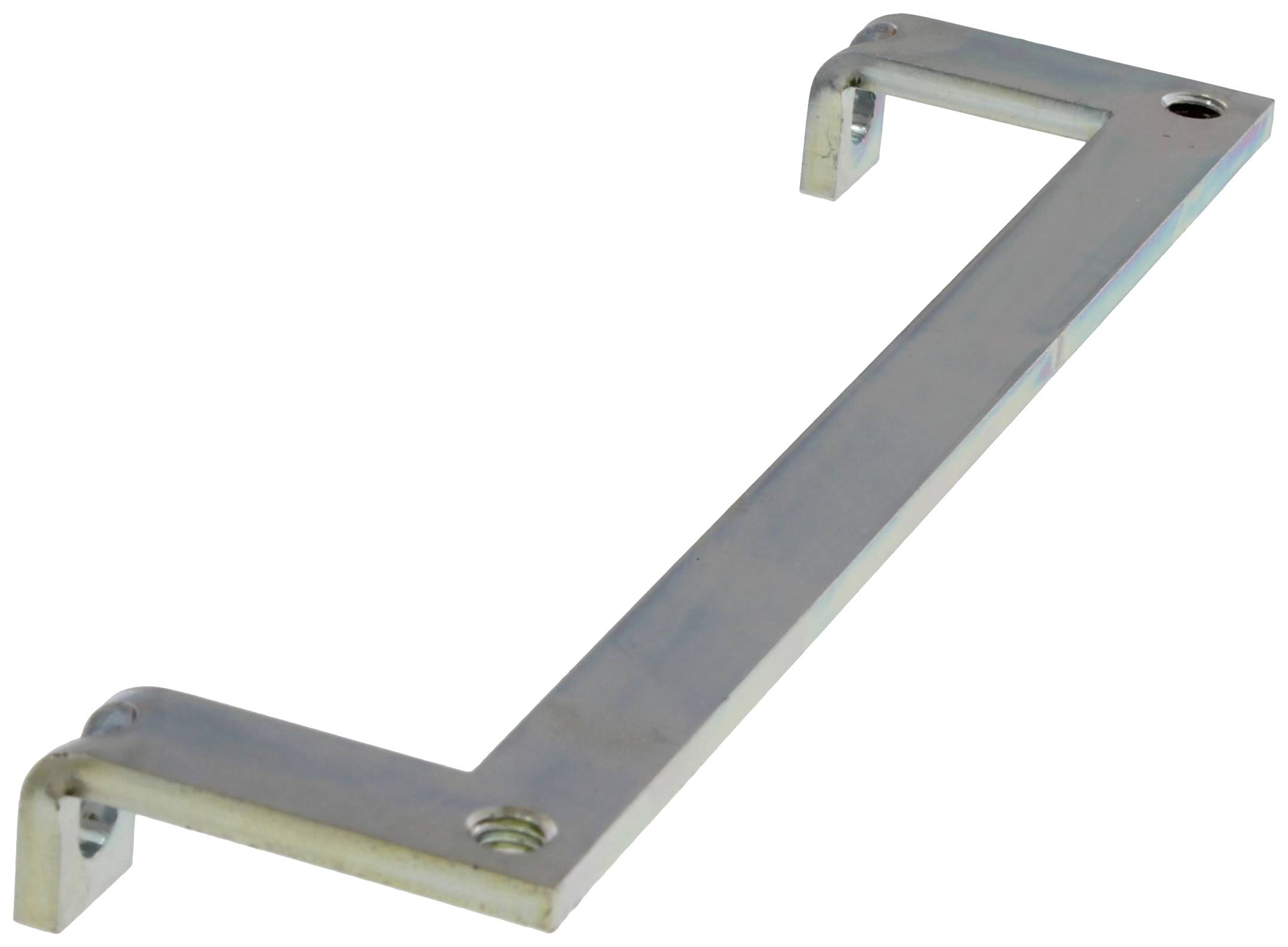 Metal angle bracket, L-shaped, with two fixing holes. Commonly used for stabilisation in construction and assembly work.