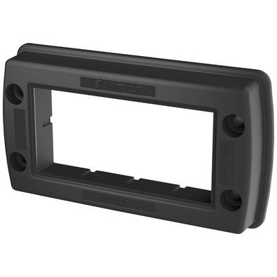 Black rectangular plastic frame with screw holes at the corners, possibly suitable for mounting devices or covers.