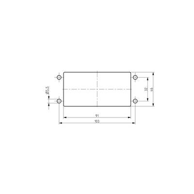 Technical Drawing of a Rectangular Component with Dimensions: 103 mm Width, 32 mm Height, Holes with 5.5 mm Diameter.