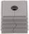 Grey plastic component with four horizontal grooves and a centred round hole at the top, split by a straight crack.