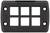 Black, rectangular plastic component with four screw holes and an open grid pattern in the centre.