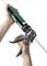 A hand-operated pistol is held and activated. This is typically used for applying sealants or adhesives.