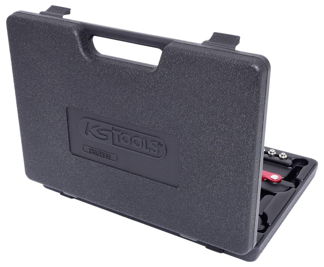 A black toolbox with the inscription 'KS Tools'. The case is partially open, and some tools are visible.