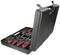 A black tool case with a red screwdriver set and bits in organised compartments, perfect for DIY.