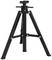 A black, three-legged tripod with an adjustable screw at the top for height adjustment. Suitable for heavy loads.