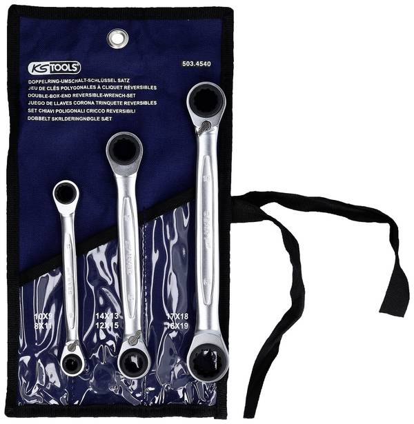 KS Tools 503.4540 Box wrench set 3-piece Spanner size (metric) 8 - 19 mm