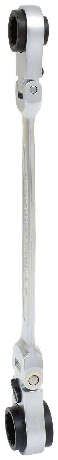 'White bicycle rear frame suspension component with black plastic ends.'