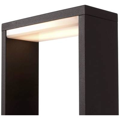 A modern, minimalist light fitting with a rectangular, black frame that emits a warm light from above.