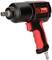 A black and red compressed air impact wrench with an ergonomic handle, suitable for tightening or loosening screws.