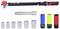 Torque wrench set with various sockets, extension bar, and coloured sockets, for precise tightening of screws.