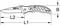 Drawing of a pocket knife with dimensions. L1 and L2 indicate the blade length and overall length, B shows the blade width.