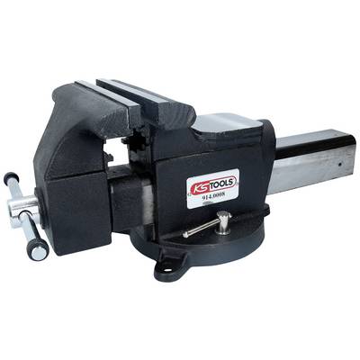 Vice with a black frame and silver handle. 'KS Tools' brand logo visible on the side.