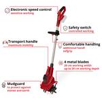 Einhell 3431210 Hoe Working width 20 Adjustable handle, w/o battery