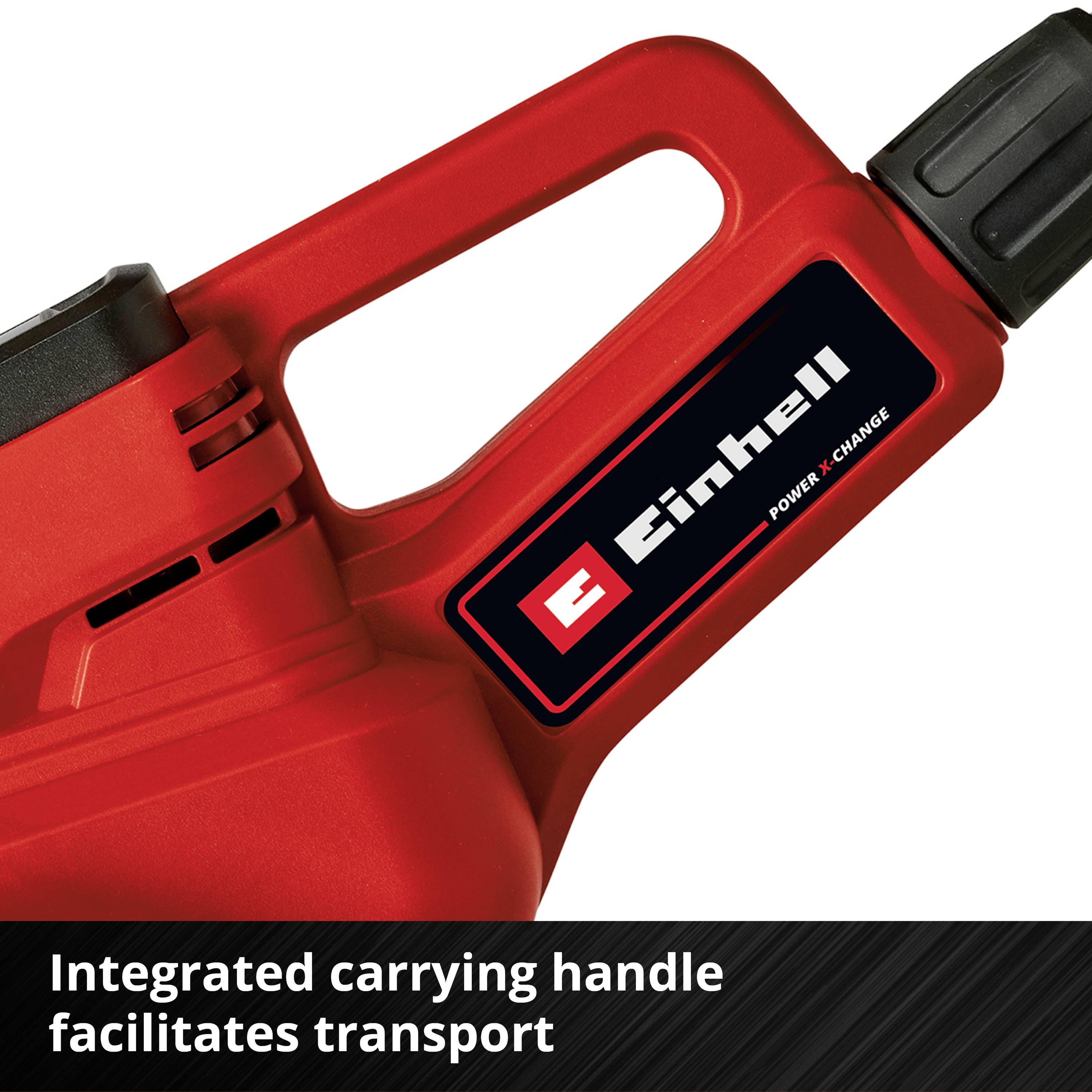 'Cordless leaf blower with integrated carry handle makes transportation easier.'