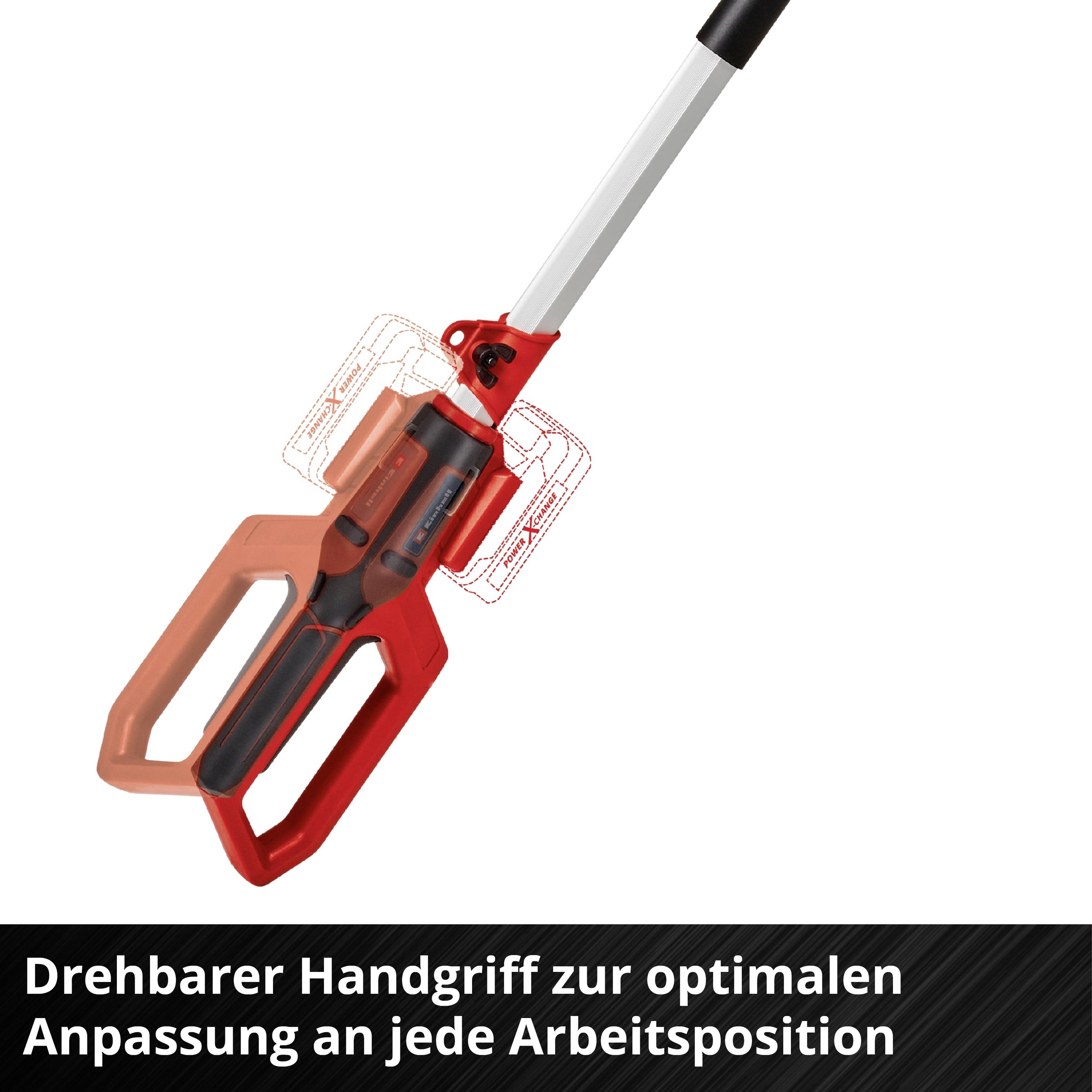 'Rotatable handle for optimal adjustment to any working position.'