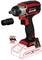 A cordless impact driver by Einhell with a red and black design. Adapter and note that battery and charger are not included.