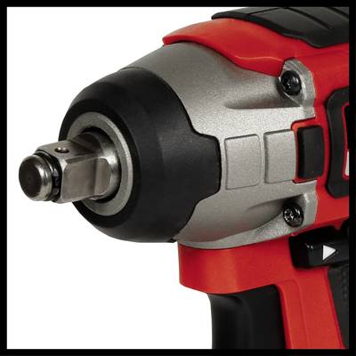 A red and black cordless impact driver with a metal head, perfect for screwing and assembly tasks.
